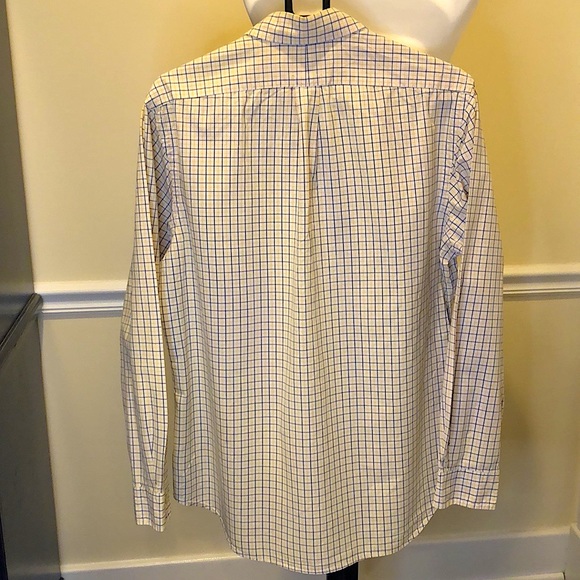 RALPH LAUREN Long Sleeve Yellow Blue Plaid Button Down Dress Shirt Sz Large - Picture 4 of 12
